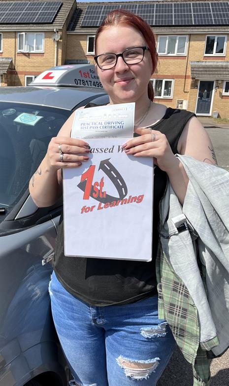 With her 1st time pass and full licence Chelsea can enjoy the roads as much as she needs. Now it’s off to tell the family and friends that she is a qualified driver.
As I know you will keep it safe out there.
Alan